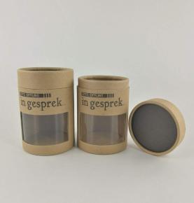 Eco Friendly Food Packaging Custom Printed Cardboard Tube Cylinder Coffee Bean Box Packaging With Window