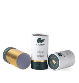 Custom Printed 30ml Hair Oil Cylinder Boxes Cardboard Tubes With Logo Foiled