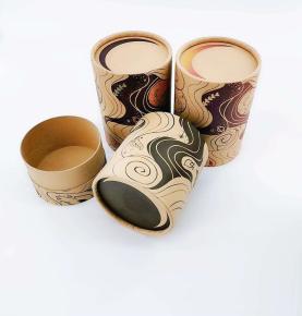 Food Grade Cardboard Biodegradable Packaging Paper Tube Canister For Spice Coffee Beans Nutrition Powder