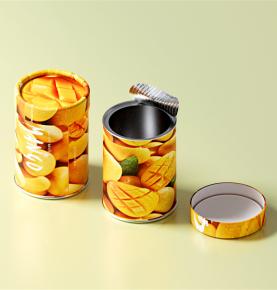 Paper Cans packaging Chocolate Powder Canned Fruit Paper Tubes with Aluminum Foil Lid