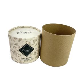 Custom Kraft Brown Paper Round Candle Tubes Packaging Bronzing Cardboard Box