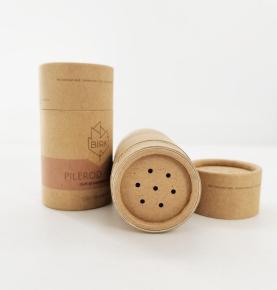 Custom Paper Cardboard Tubes Cosmetic Loose Powder Paper Packaging Box Shaker With Puff Jar
