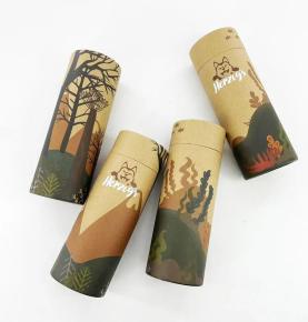 Custom Logo Cardboard Kraft Paper Cylinder Container For Clothing T Shirt Sock Scarf Tube Packaging