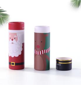 Custom Printed Creative Round Christmas Gift Paper Tube Packaging For Chocolate Packaging