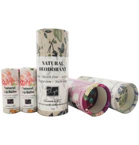 Eco Friendly Various Colors Deodorant Stick Packaging Round Pink Lip Balm Cardboard Container Push Up Paper Tube
