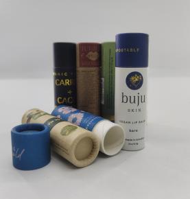 Biodegradable Lip Balm Paperboard Container 100% Recyclable Compostable Chapstick Push Up Paper Tubes Packaging