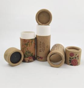 Cosmetic Deodorant Lip Balm Containers Cardboard Solid Perfume Stick Push Up Paper Tube 