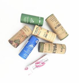 OEM Recyclable Organic Lip Balm Container Custom Boxes With Logo Cosmetic Packaging Paper Tube