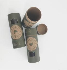 Custom Kraft Paper Cardboard Tube With Window For Essential Oil Bottle Packaging